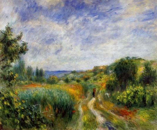 Landscape near Essoyes - 1892 - Pierre Auguste Renoir Painting - Click Image to Close